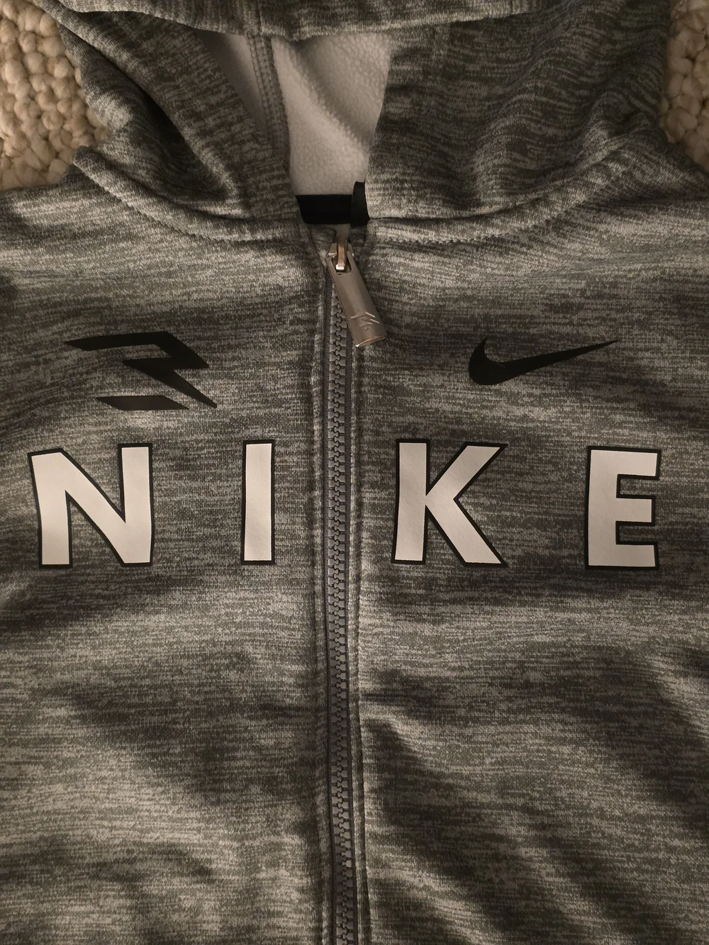 Nike Kid’s Gray Full-Zip Hoodie Sweatshirt - Youth M